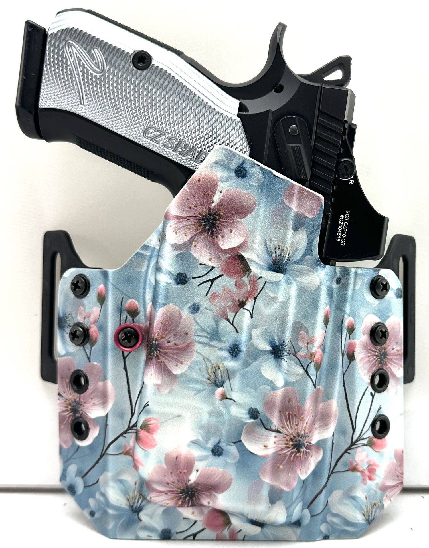 CZ Shadow 2 OWB holster with cherry blossom Kydex
