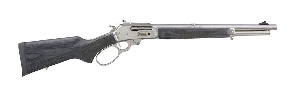 Marlin 70450 1895 Trapper Full Size 45-70 Gov 5+1 16.10" Polished Stainless Steel Threaded Barrel, Polished Stainless Stainless Steel Receiver, Fixed Black Laminate Stock