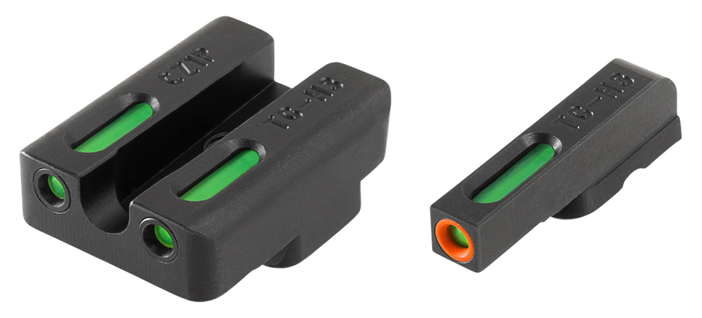 TruGlo TG13WA2PC TFX Pro  Black | Green Tritium & Fiber Optic Orange Outline Front Sight Green Tritium & Fiber Optic Rear Sight