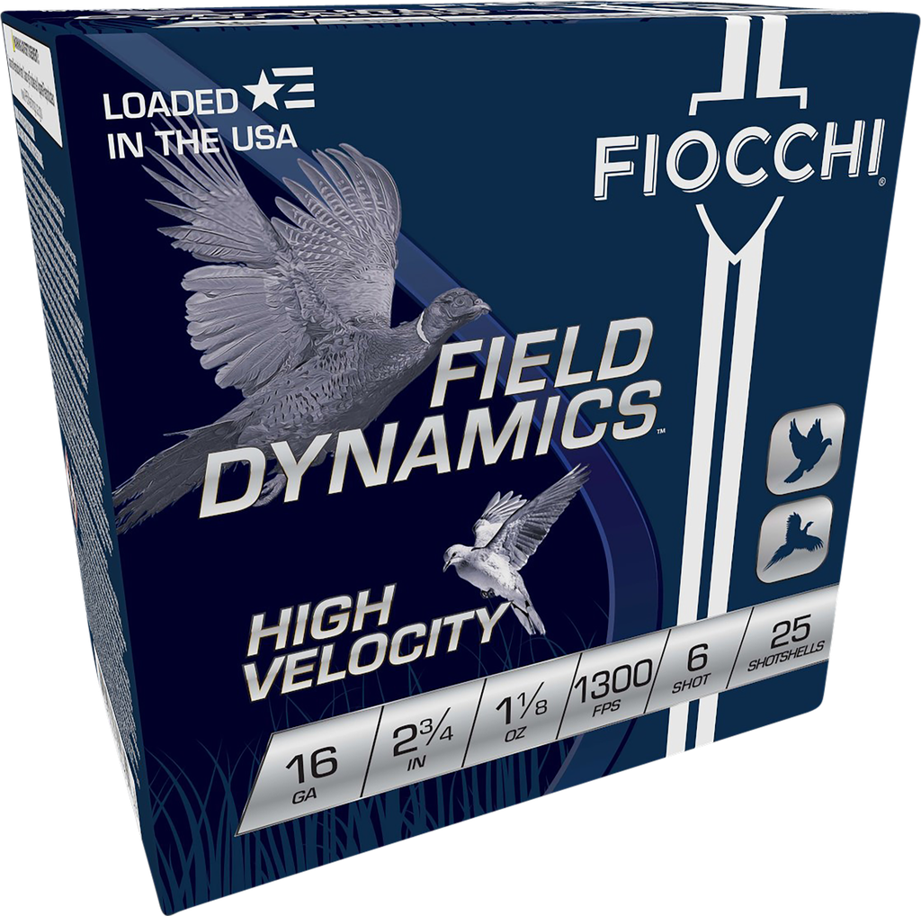 Fiocchi 16HV6 Field Dynamics High Velocity 16Gauge 2.75" 1 1/8oz 6Shot 25 Per Box/10 Case