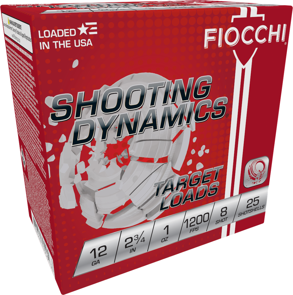 Fiocchi 12SD1H8 Shooting Dynamics Target 12Gauge 2.75" 1oz 8Shot 25 Per Box/10 Case