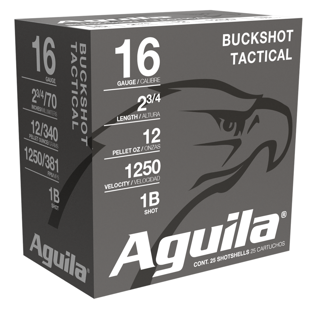 Aguila 1C1601BA Buckshot  16Gauge 2.75" 1 1/8oz 1Buck Shot 25 Per Box/10 Case