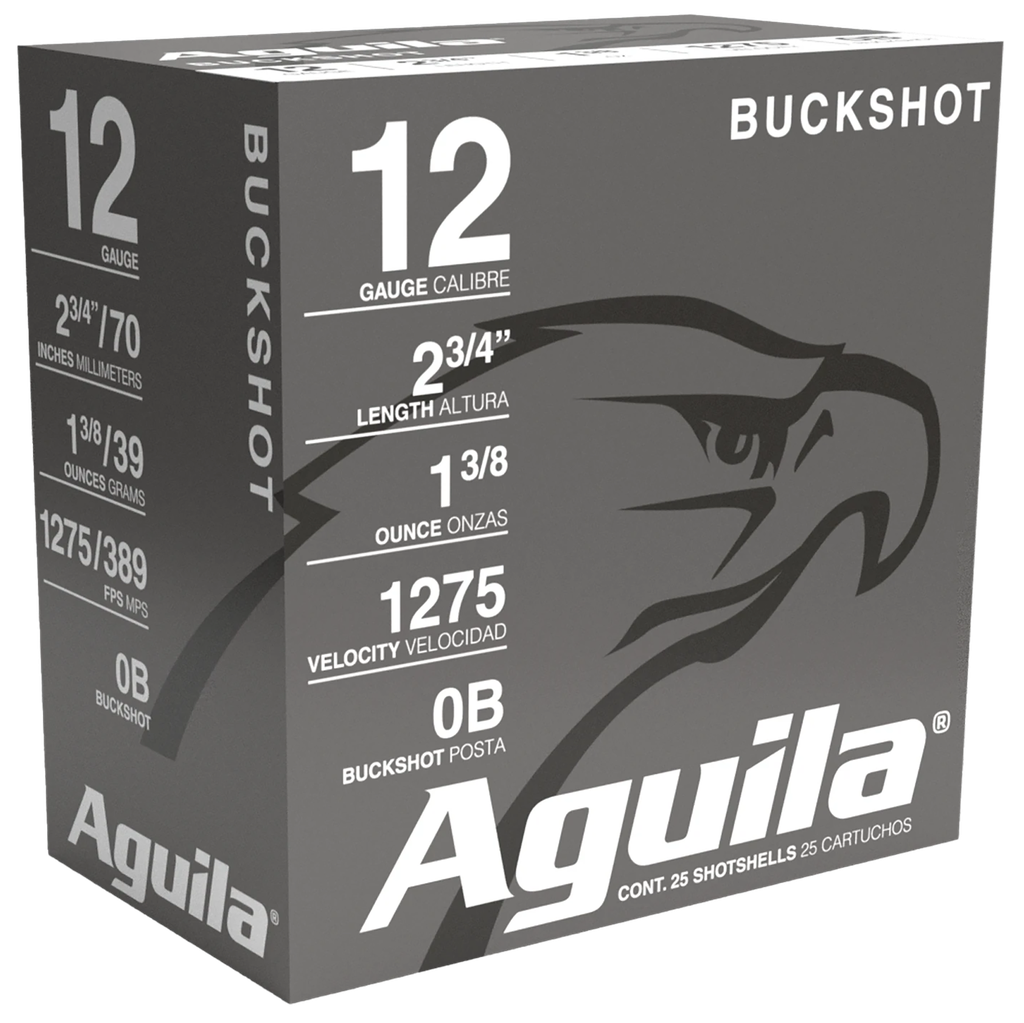 Aguila 1C1200BA Buckshot  12Gauge 2.75" 1 3/8oz 0Buck Shot 25 Per Box/10 Case