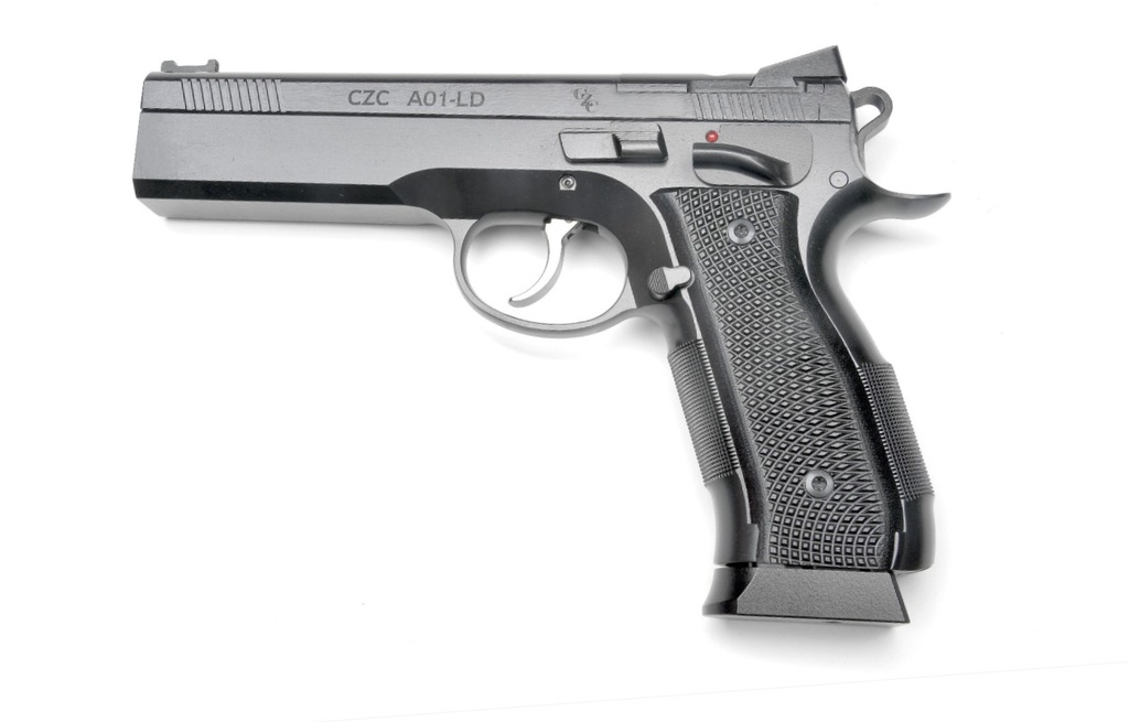 Cz Custom Shop 96336 A01-LD  9mm Luger 19+1 5" Match Grade Bull Barrel, Black Optic Cut/Serrated Steel Slide, Black Polycoat Steel Frame w/Beavertail, Black G10 Grip, Long Dustcover