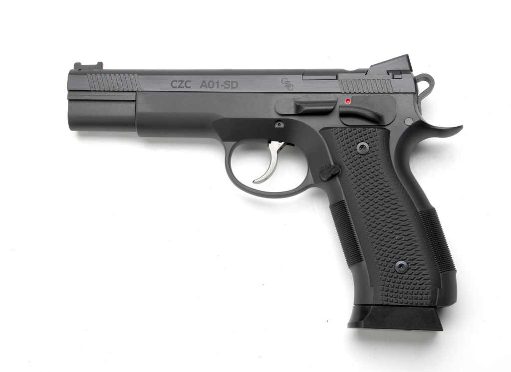 Cz Custom Shop 96333 A01-SD  9mm Luger 19+1 5" Match Grade Bull Barrel, Black Optic Cut/Serrated Steel Slide, Black Polycoat Steel Frame w/Beavertail, Black G10 Grip, Short Dustcover
