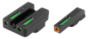 TruGlo TG13WA2PC TFX Pro  Black | Green Tritium & Fiber Optic Orange Outline Front Sight Green Tritium & Fiber Optic Rear Sight