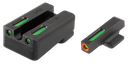 TruGlo TG13KM1PC TFX Pro  Black | Green Tritium & Fiber Optic Orange Outline Front Sight Green Tritium & Fiber Optic Rear Sight